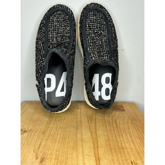 P448 Women's Bubble Shaka Woven Round Moc Toe Slip Ons Black Size 9‎ - Picture 4 of 6